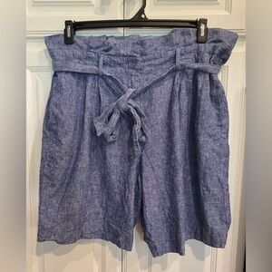 Boden  high waisted paperbag chambray shorts 9" women’s size US14 UK18